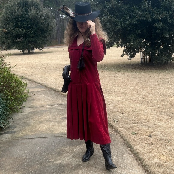 Vintage RARE Laura Ashley Sz 10 Red Double-Breasted Sailor Dress GVC - Picture 9 of 11